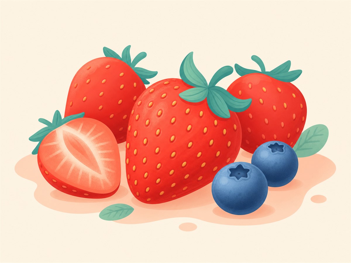 Fruitvolk-illustratie met frambozen