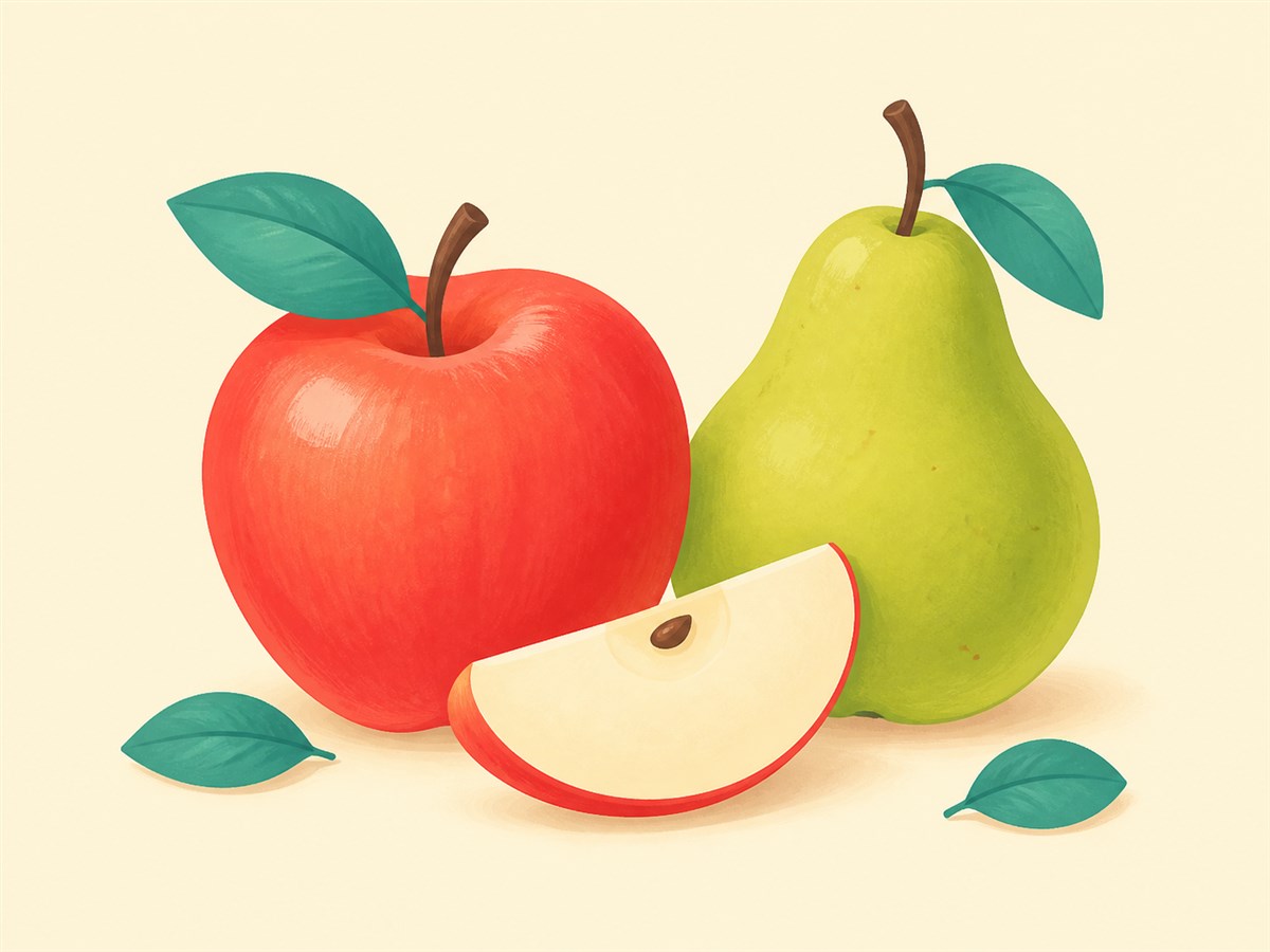 Fruitvolk-illustratie met peren