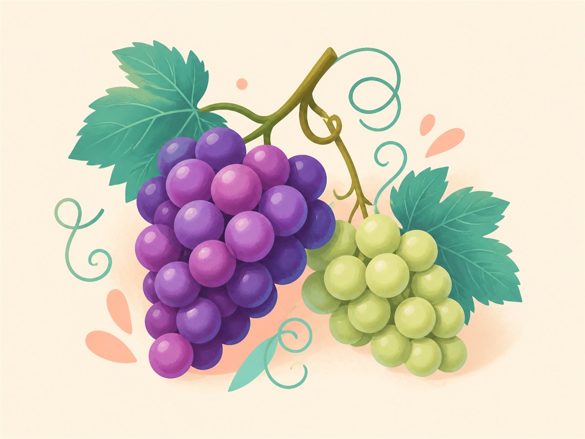 Fruitvolk-illustratie met druiven
