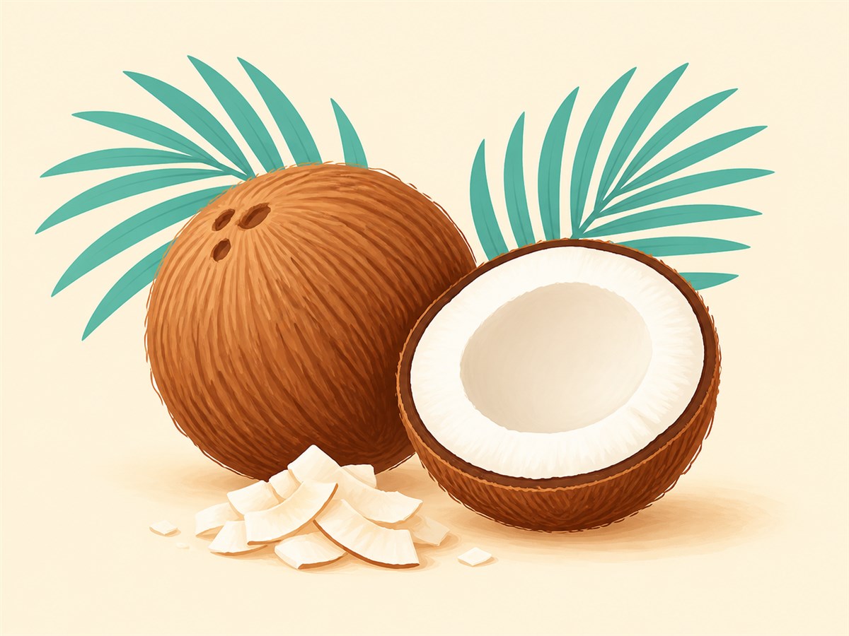 Fruitvolk-illustratie met kokosnoten