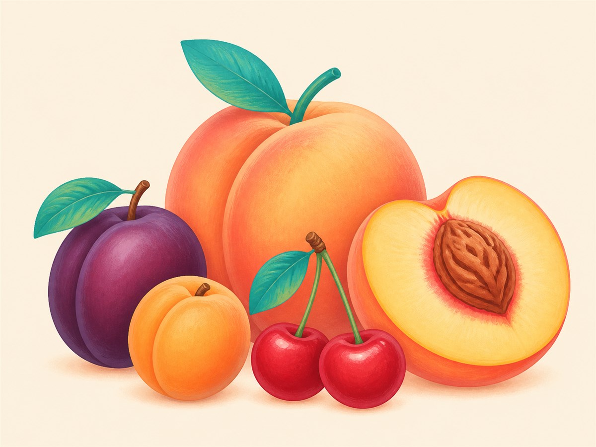 Fruitvolk-illustratie met pruimen